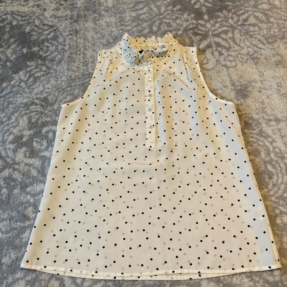 J. Crew Ruffled Polka Dot Blouse